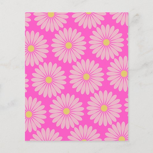 Budget Cute Scandinavian Flower Pink Baby shower (Achterkant)