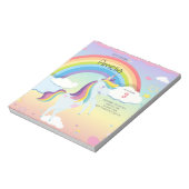 BUDGET Cute Unicorn Rainbow Girls Uitnodiging Notitieblok (Linkerzijde)