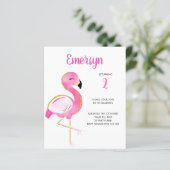BUDGET Cute Waterverf Flamingo Pink Uitnodiging (Staand voorkant)
