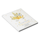 BUDGET Cute Waterverf Unicorn gele uitnodiging Notitieblok (Schuin)