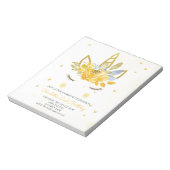 BUDGET Cute Waterverf Unicorn gele uitnodiging Notitieblok (Linkerzijde)