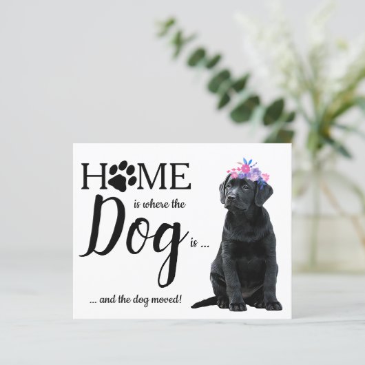 Budget Cute We hebben de 'Dog Moving Announcement' (Staand voorkant)