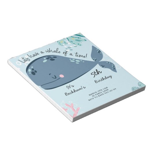 BUDGET Cute "Whale a time" Zee call Notitieblok (Schuin)