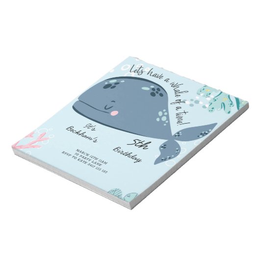 BUDGET Cute "Whale a time" Zee call Notitieblok (Linkerzijde)