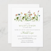 Budget Cute Wildflower Baby shower Uitnodiging (Voorkant / Achterkant)