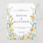 Budget Daffodil Wedding Invitation met Basil Back (Voorkant)