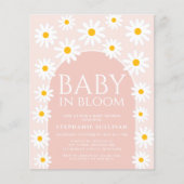 Budget Daisy Baby in Bloom Baby shower Uitnodiging (Voorkant)