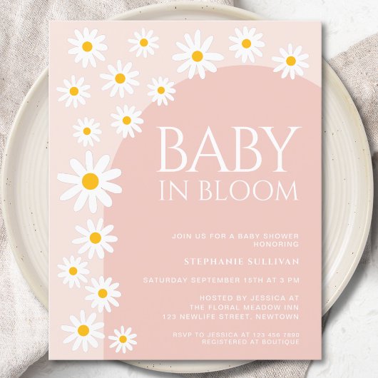 Budget Daisy Baby in Bloom Girl Baby shower Invite