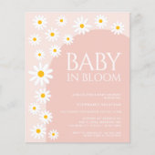 Budget Daisy Baby in Bloom Girl Baby shower Invite (Voorkant)