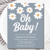 Budget Daisy Blue Baby shower Invitation