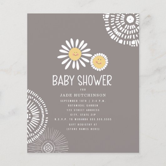 Budget Daisy Boho Baby shower (Voorkant)