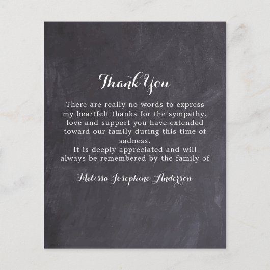 Budget Daisy Floral Sympathie Funeral Dank u (Achterkant)