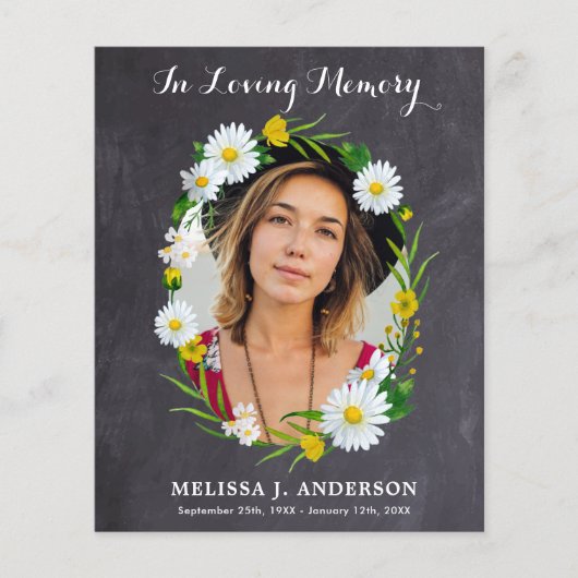 Budget Daisy Floral Sympathie Funeral Dank u (Voorkant)