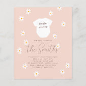 Budget Daisy Flower Boho Little Sister Baby shower (Voorkant)