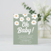Budget Daisy Green Baby shower Invitation (Staand voorkant)