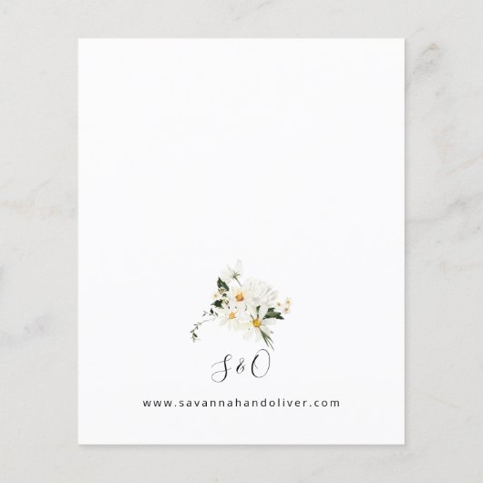 Budget Daisy White Floral Flyer (Achterkant)