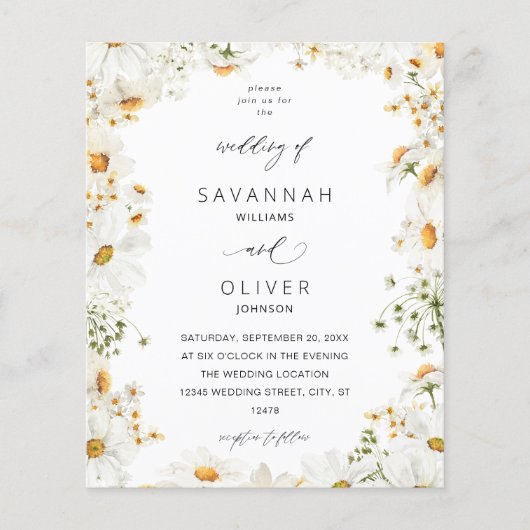 Budget Daisy White Floral Wedding (Voorkant)