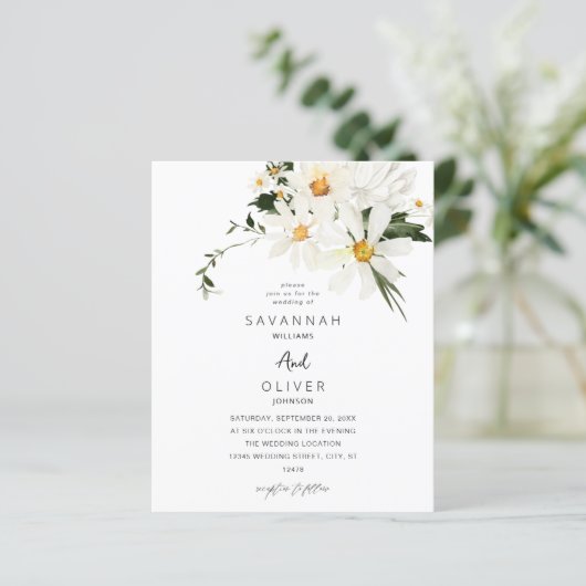 Budget Daisy White Floral Wedding V2 (Staand voorkant)