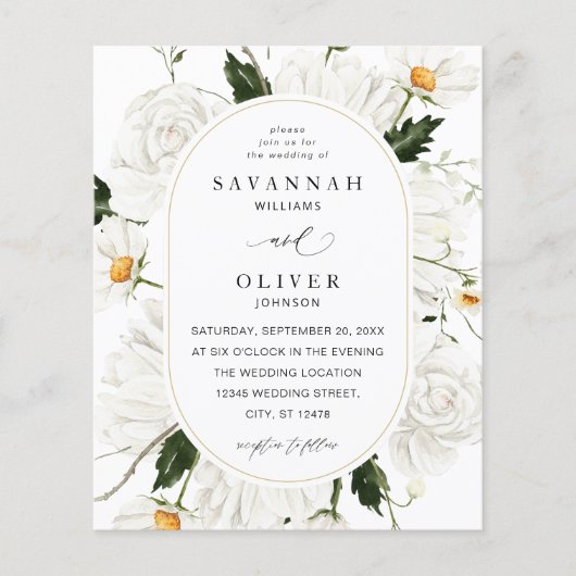 Budget Daisy White Floral Wedding V3 (Voorkant)