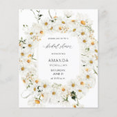 Budget Daisy Witte Bloemige Bruids-Shower Flyer (Voorkant)