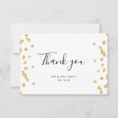 BUDGET Dank je wel Gouden Glitter Notitiekaartje (Voorkant)