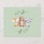 Budget Dank u Baby shower Woodland Greenery Flyer (Achterkant)