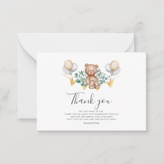 Budget Dank u Beer Baby shower Woodland Notitiekaartje (Voorkant)