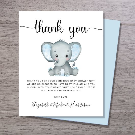 Budget Dank u Blauw Elephant Baby shower