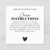 Budget Dank u Hartverzorging Instructie Business Vierkante Visitekaartje (Achterkant)