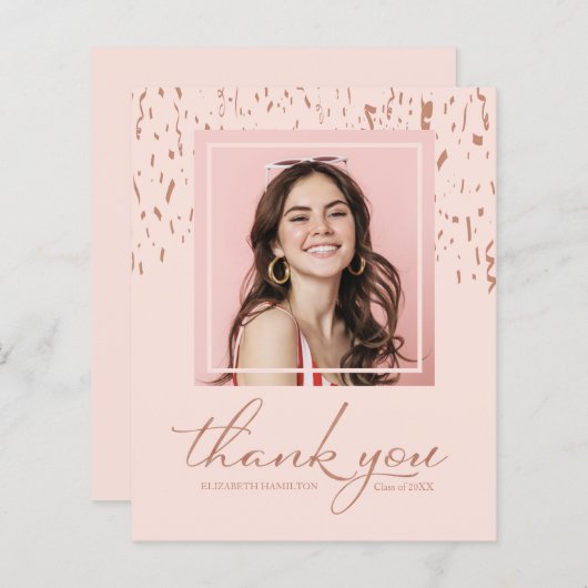 Budget Dank u Kaart Confetti Afstuderen Foto (Voorkant / Achterkant)