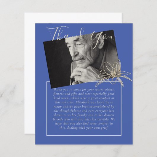 BUDGET Dankjewel Funeralie Herdenkingsdienst Overl (Voorkant / Achterkant)