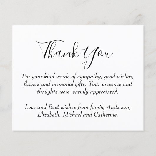 BUDGET Dankjewel Uitvaart Herdenking Template (Voorkant)