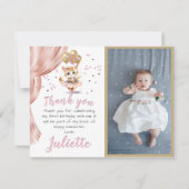 BUDGET dansen kat foto eerste verjaardag meisje Bedankkaart (Voorkant)
