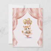 BUDGET dansen kat foto eerste verjaardag meisje Bedankkaart (Achterkant)