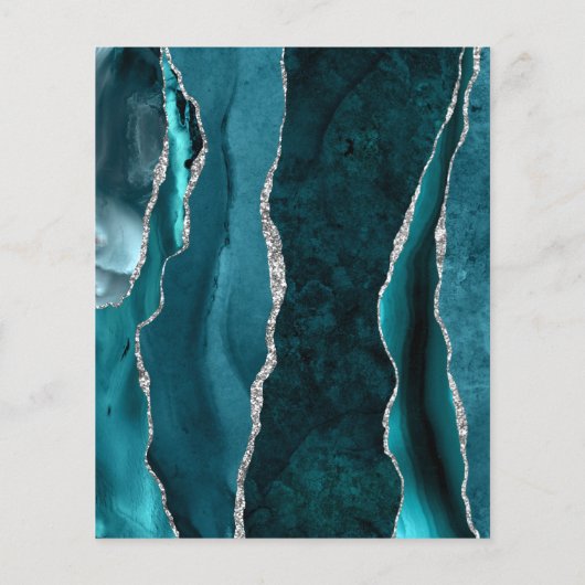 Budget Dark Blauwgroen Silver Agate Wedding (Achterkant)