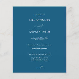 Budget Dark Blue Calligraphy Wedding Flyer