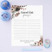 Budget Dark Florals Vrijgezellenfeest Guest Sheet Flyer (Enkel)