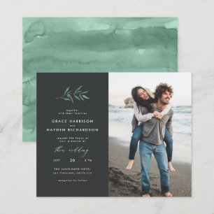 Budget Dark Green Branch Wedding Fotouitnodiging