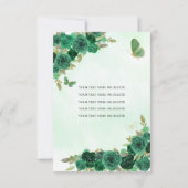 Budget Dark Green Gold Prinses Quinceañera Notitiekaartje (Achterkant)