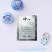 Budget Dark Marble Wedding Menu Flyer (Enkel)
