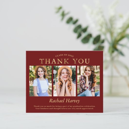 Budget Dark Red Gold 3 Foto Afstuderen Hartelijk d (Staand voorkant)