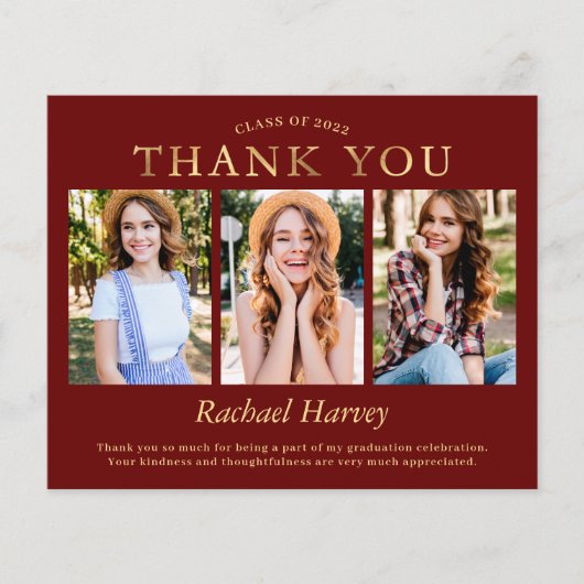 Budget Dark Red Gold 3 Foto Afstuderen Hartelijk d (Voorkant)