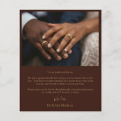 Budget Dark Terracotta bruiloft Dank u (Achterkant)