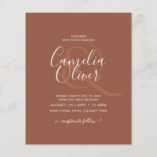 BUDGET Dark Terracotta Monochrome Weddenschap Flyer