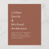 BUDGET Dark Terracotta Monochrome Weddenschap Flyer (Voorkant)