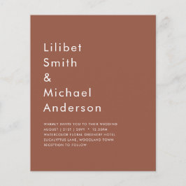 BUDGET Dark Terracotta Monochrome Weddenschap Flyer