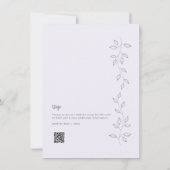 BUDGET Dark Violet bruiloft uitnodiging met QR-cod (Achterkant)