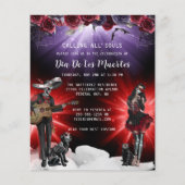 Budget Day of the Dead Floral Invitation (Voorkant)