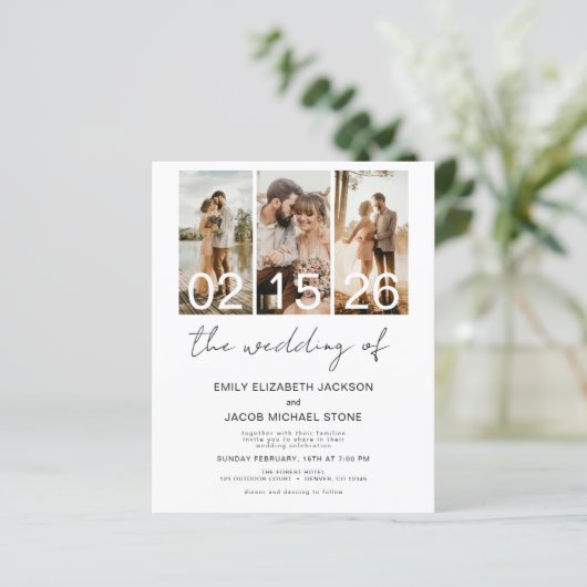 Budget De bruiloft QR code uitnodiging (Staand voorkant)