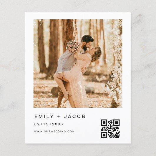 Budget De bruiloft QR code uitnodiging (Achterkant)